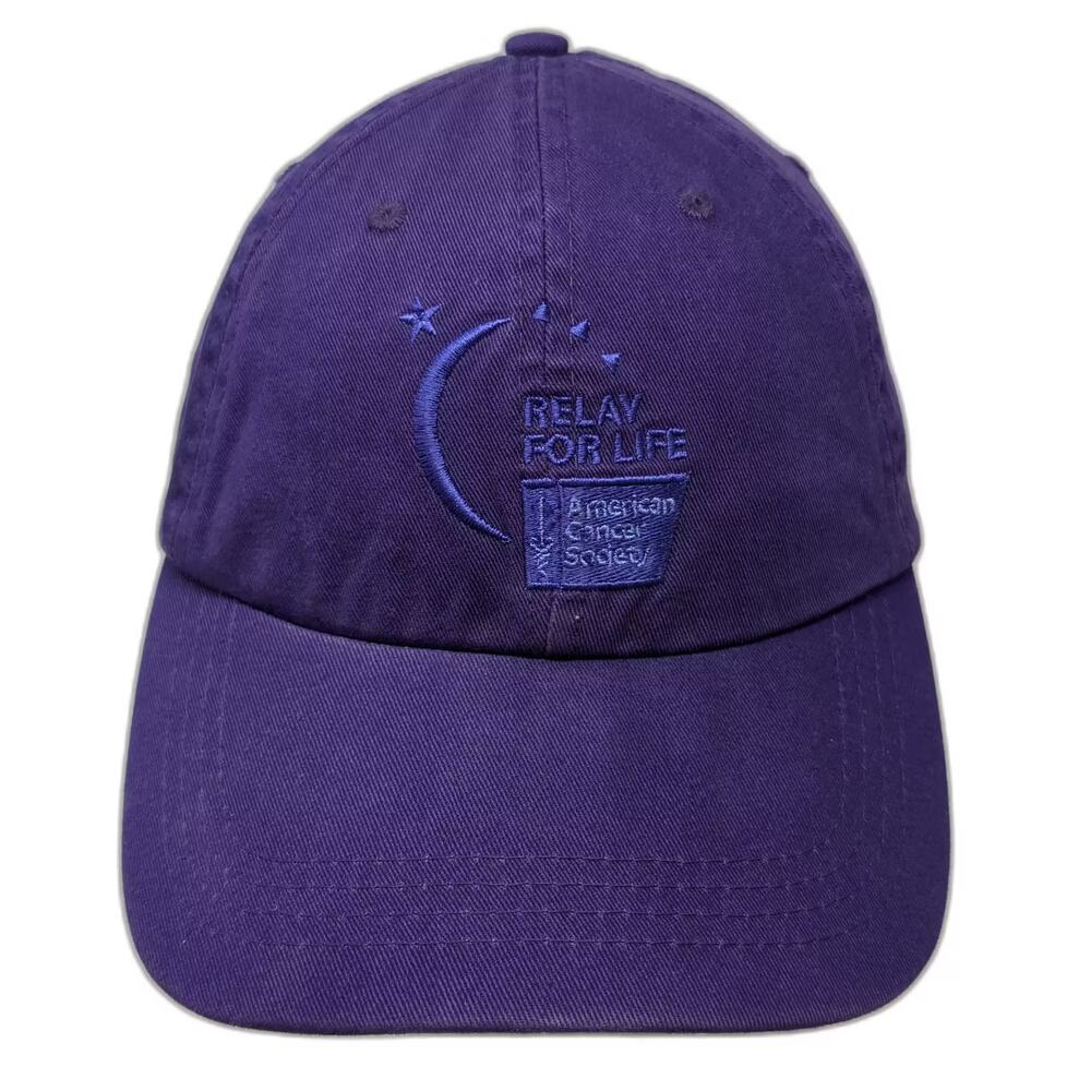 Cap America Relay For Life American Cancer Society Purple Baseball Cap OS Hat